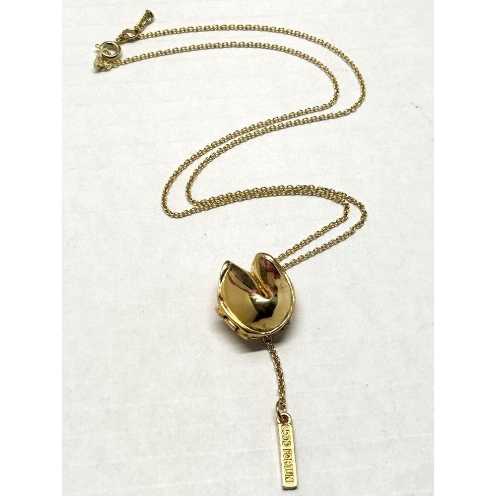 New Gold Fortune Cookie Necklace - Picture 2 of 6